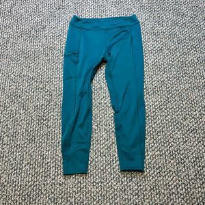 PATAGONIA WOMENS TEAL FLEECE LEGGING SIZE LARGE